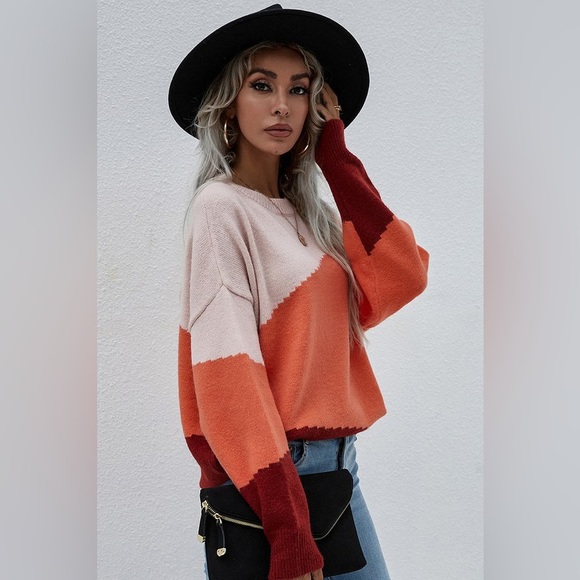 Color block Long sleeve sweater top - Picture 4 of 5